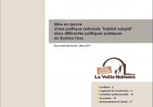  "habitat adapté" dans différentes politiques publiques du Burkina Faso